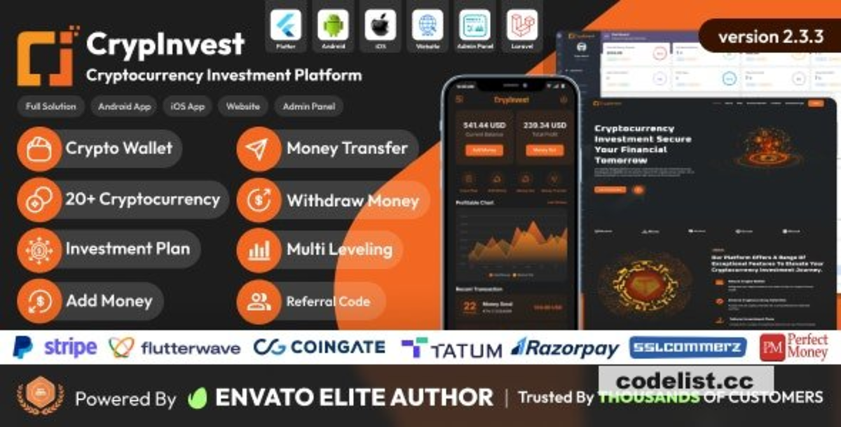 CrypInvest v2.4.0 - Cryptocurrency Investment Platform Full Solution